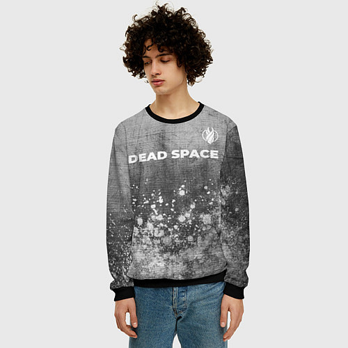 Мужской свитшот Dead Space - grey gradient посередине / 3D-Черный – фото 3
