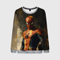 Свитшот мужской Человек-паук портрет, цвет: 3D-меланж