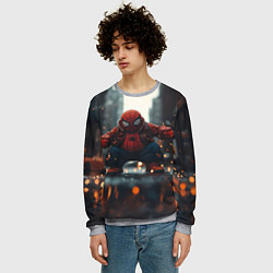 Свитшот мужской Толстый злой человек-паук, цвет: 3D-меланж — фото 2