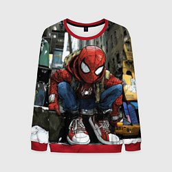 Свитшот мужской Человек-паук в больших кедах, цвет: 3D-красный