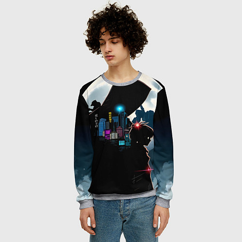 Мужской свитшот Разные герои аниме / 3D-Меланж – фото 3