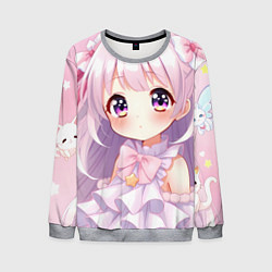 Свитшот мужской Милые аниме, цвет: 3D-меланж