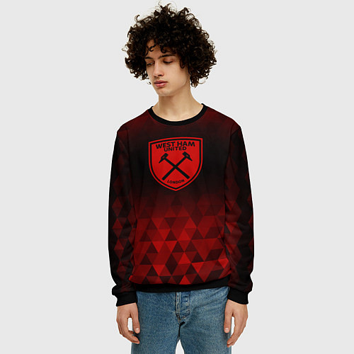 Мужской свитшот West Ham red poly / 3D-Черный – фото 3