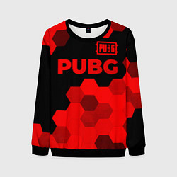 Свитшот мужской PUBG - red gradient посередине, цвет: 3D-черный