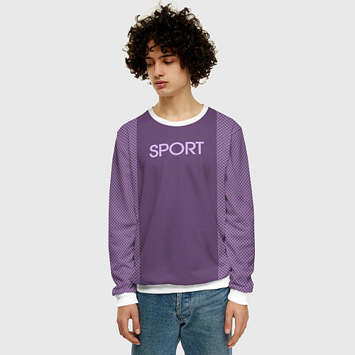 Мужской свитшот Sport фиолетовый / 3D-Белый – фото 3