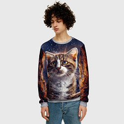 Свитшот мужской Сноу-шу в космосе, цвет: 3D-меланж — фото 2