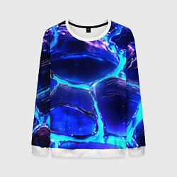 Свитшот мужской Объемные плиты в неоновом свечение, цвет: 3D-белый