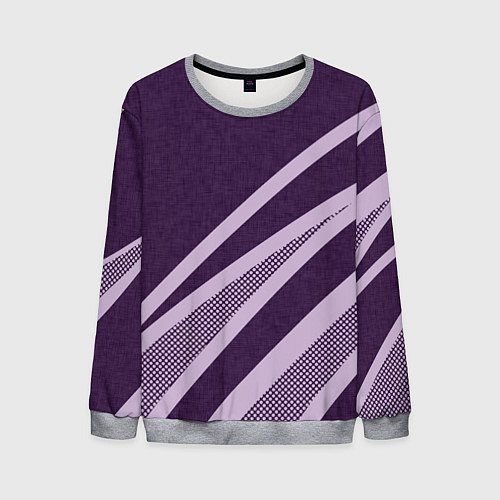 Мужской свитшот Фиолетовый абстрактный с полосой / 3D-Меланж – фото 1