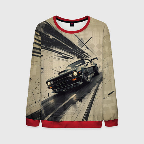 Мужской свитшот Автомобиль для уличной гонки / 3D-Красный – фото 1