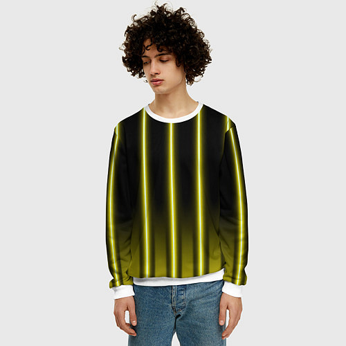 Мужской свитшот Neon yellow / 3D-Белый – фото 3