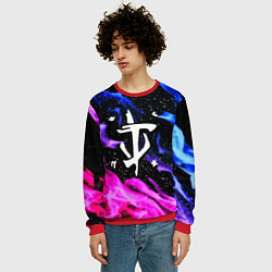 Свитшот мужской Doom flame neon, цвет: 3D-красный — фото 2