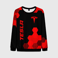 Мужской свитшот Tesla - red gradient вертикально