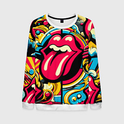 Мужской свитшот Rolling Stones logo - pop art pattern