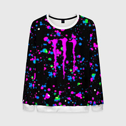 Свитшот мужской Monster energy неоновые краски, цвет: 3D-белый