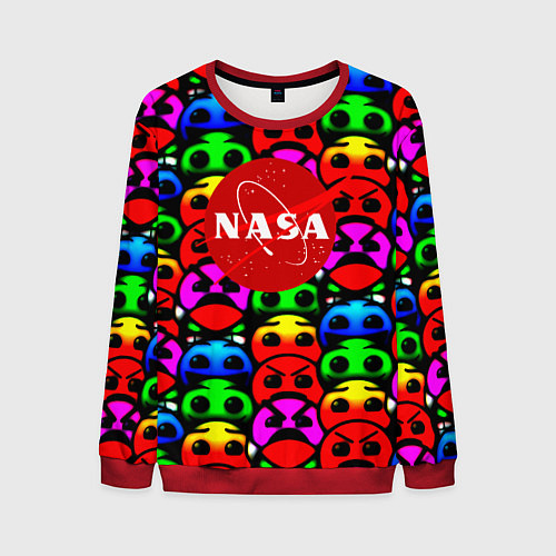 Мужской свитшот NASA smile / 3D-Красный – фото 1