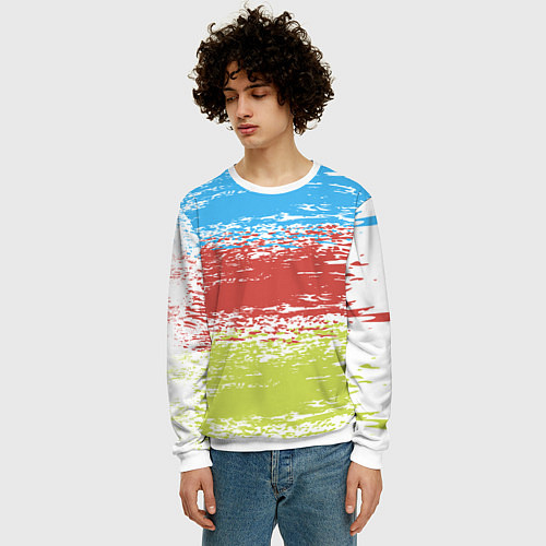 Мужской свитшот Взмах кистью / 3D-Белый – фото 3