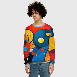 Свитшот мужской Динамичный красочный паттерн, цвет: 3D-меланж — фото 2