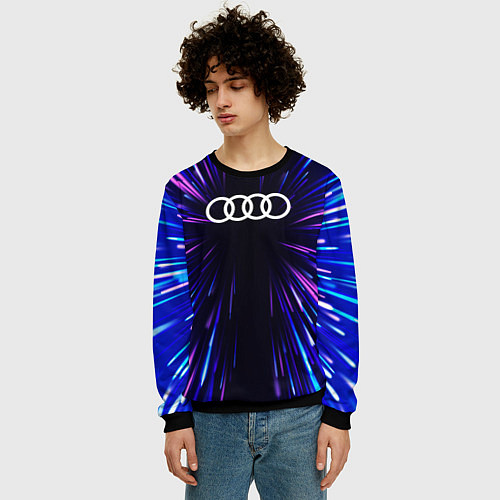 Мужской свитшот Audi neon energy / 3D-Черный – фото 3