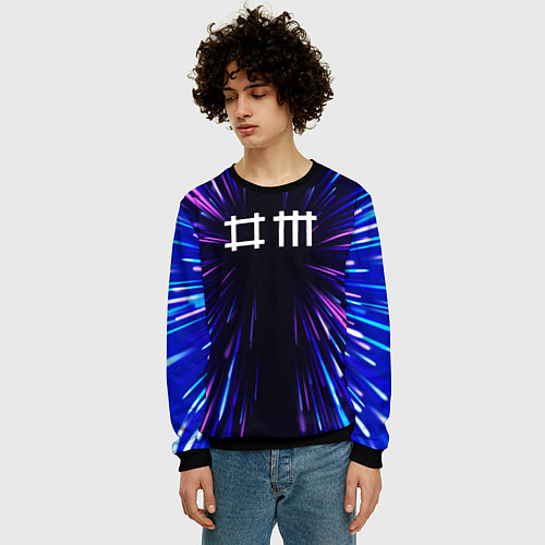 Мужской свитшот Depeche Mode neon energy / 3D-Черный – фото 3