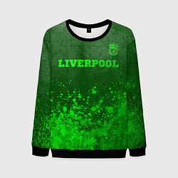 Свитшот мужской Liverpool - green gradient посередине, цвет: 3D-черный