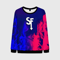 Свитшот мужской Sally face neon flame, цвет: 3D-черный