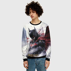 Свитшот мужской Бэтмен в тумане, цвет: 3D-черный — фото 2