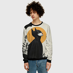 Свитшот мужской Девушка Бэтмен, цвет: 3D-черный — фото 2