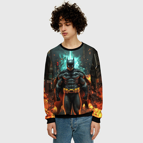 Мужской свитшот Бэтмен эпик / 3D-Черный – фото 3
