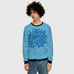 Свитшот мужской Штурвал и три розы, цвет: 3D-черный — фото 2