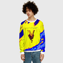 Свитшот мужской Cyberpunk краски неоновые, цвет: 3D-белый — фото 2