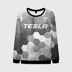 Свитшот мужской Tesla - grey gradient посередине, цвет: 3D-черный