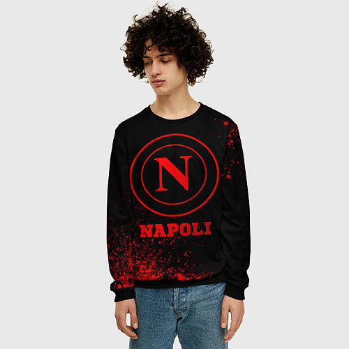 Мужской свитшот Napoli - red gradient / 3D-Черный – фото 3