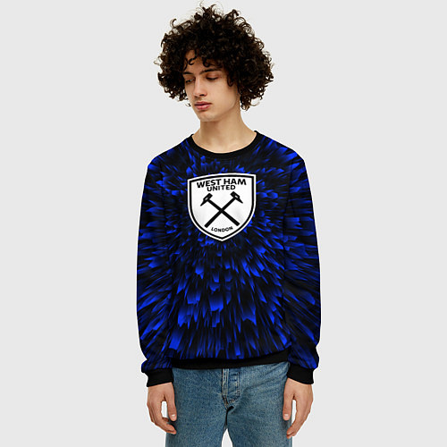 Мужской свитшот West Ham blue energy / 3D-Черный – фото 3