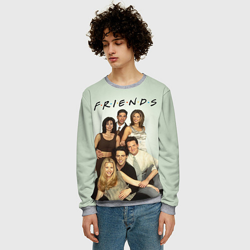 Мужской свитшот Американский сериал - Друзья / 3D-Меланж – фото 3