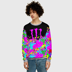 Свитшот мужской Monster energy краски неоновые, цвет: 3D-меланж — фото 2
