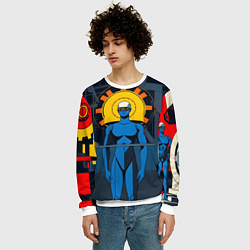 Свитшот мужской Ретро фантастика, цвет: 3D-белый — фото 2
