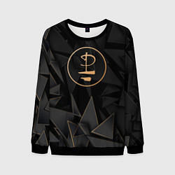 Свитшот мужской Pink Floyd golden poly, цвет: 3D-черный