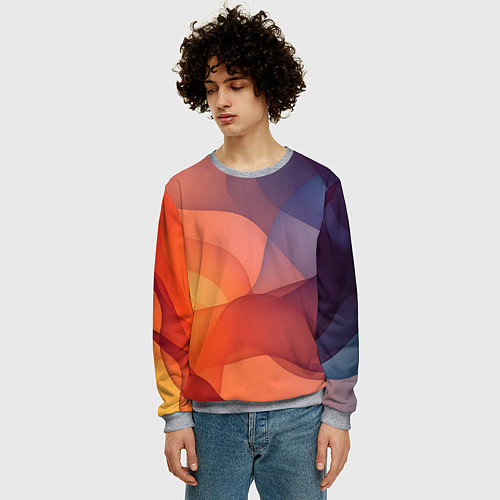 Мужской свитшот Летящая вуаль / 3D-Меланж – фото 3