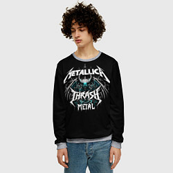 Свитшот мужской Metallica group - thrash metal style, цвет: 3D-меланж — фото 2