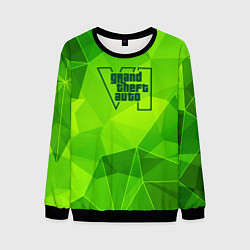 Свитшот мужской GTA6 green poly, цвет: 3D-черный