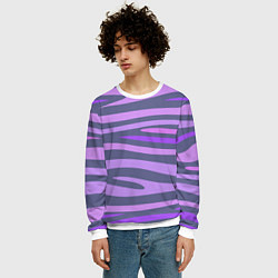 Свитшот мужской Лавандовые волны, цвет: 3D-белый — фото 2