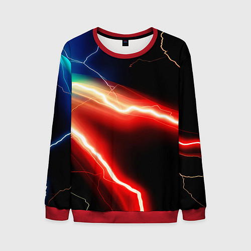 Мужской свитшот Lightning light / 3D-Красный – фото 1