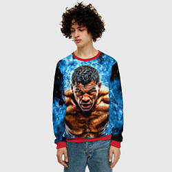 Свитшот мужской Артуро Гатти в синем пламени, цвет: 3D-красный — фото 2