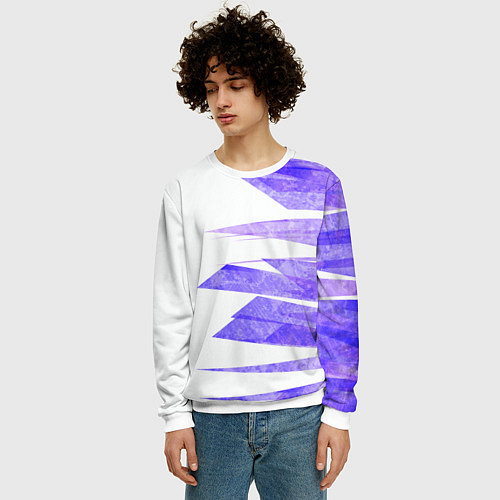 Мужской свитшот Color white purple / 3D-Белый – фото 3