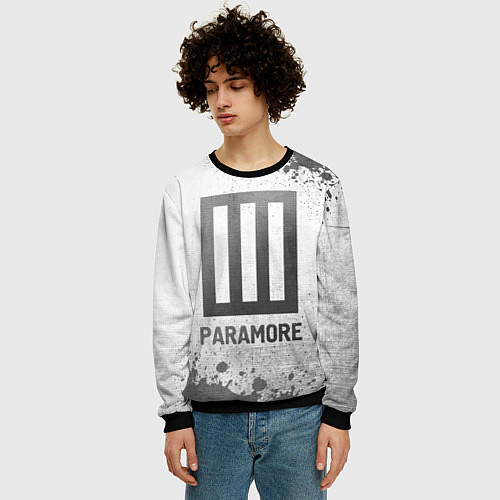 Мужской свитшот Paramore - white gradient / 3D-Черный – фото 3