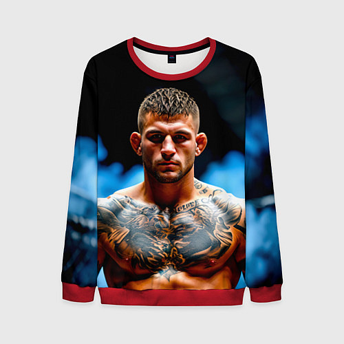 Мужской свитшот Дастин Порье в дыму / 3D-Красный – фото 1