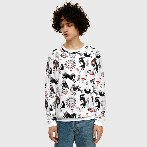 Мужской свитшот Русские сказки / 3D-Белый – фото 3