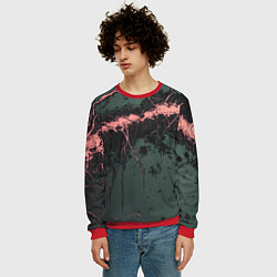 Свитшот мужской Гранж потертая текстура, цвет: 3D-красный — фото 2