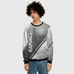 Свитшот мужской Ramones - grey gradient вертикально, цвет: 3D-черный — фото 2