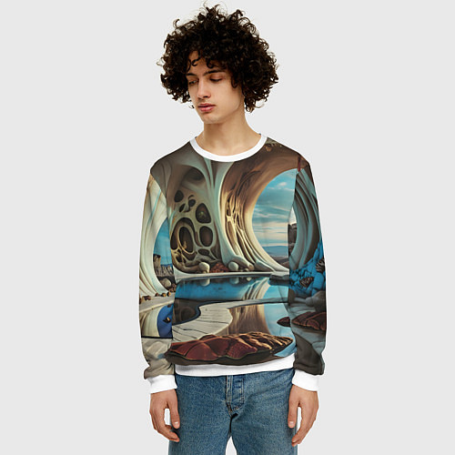 Мужской свитшот Современная пещера / 3D-Белый – фото 3